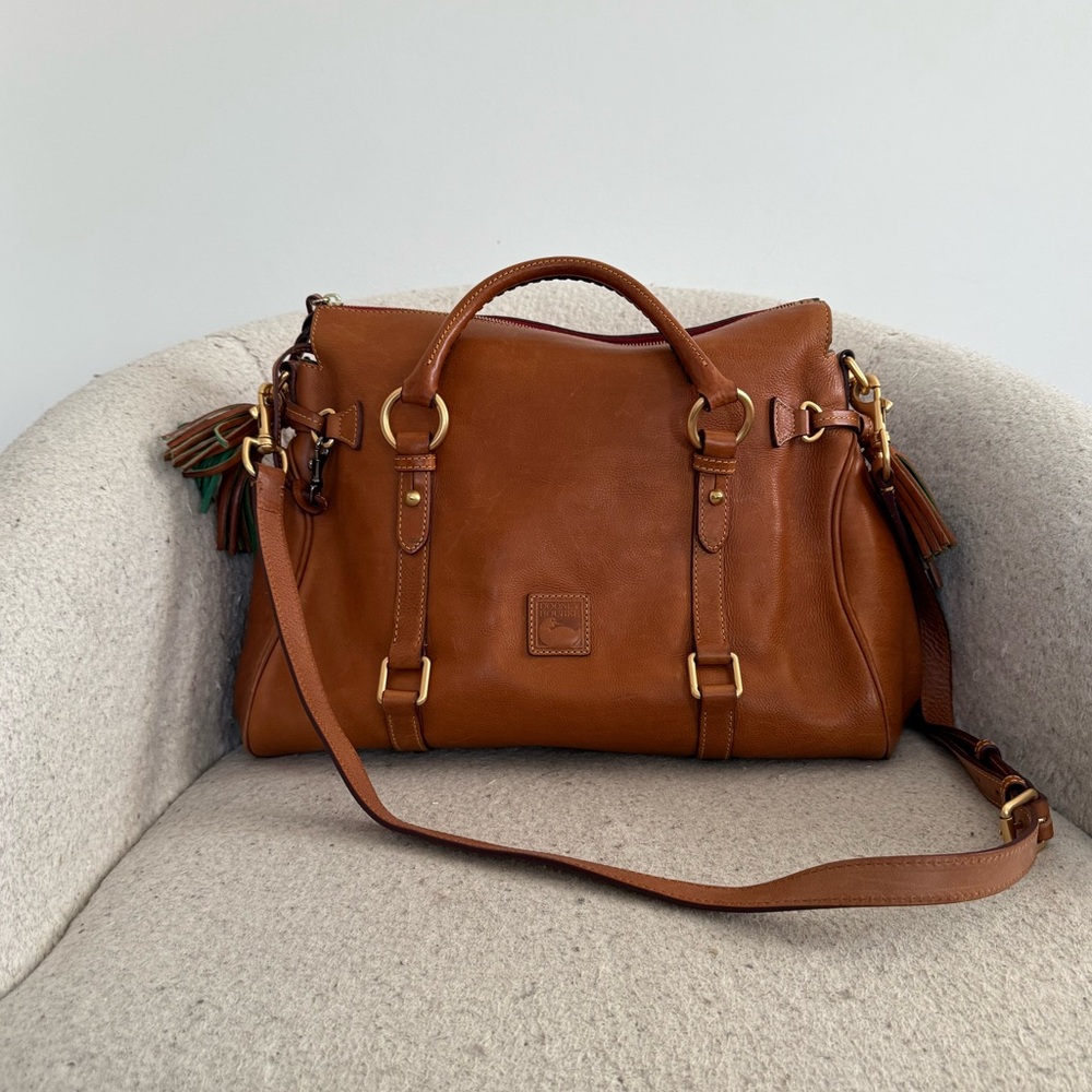 Dooney & Bourke Florentine Leather Satchel Brown
